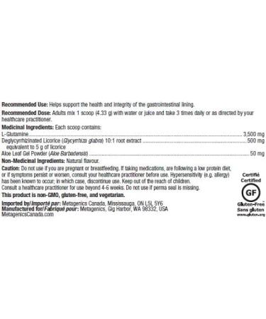 Metagenics Glutagenics - L Glutamine Formula for Healthy Gastrointestinal Lining Support Proper Digestion and Immune Support - 259 8 g - 9.16 oz - 60 Servings - Buy Online on GoSupps.com