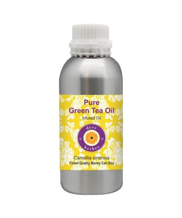 Deve Herbes Pure Green Tea Oil (Camellia sinensis) 100% Natural Therapeutic Grade Infused 300ml (10.1 oz) Without Glass Dropper