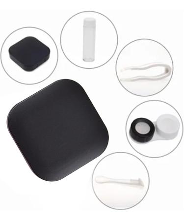 Portable 2-Part Contact Lens Box - Reusable Plastic Container for Travel - Cute Black Contact Lens Holder Set - Buy Online on GoSupps.com