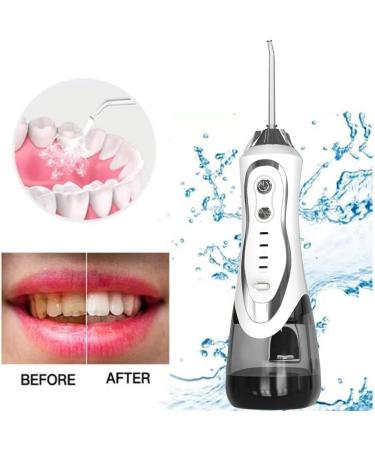 Rechargeable Dental Water Flosser - 300ml 3 Modes 4 Jet Tips Waterproof - Black | Fast International Shipping - Buy Online on GoSupps.com