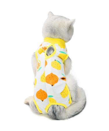 Agoumlux Katzenbody after op castration for cat body for surgery leakage protection catwear recovery clothing cotton yellow l l yellow