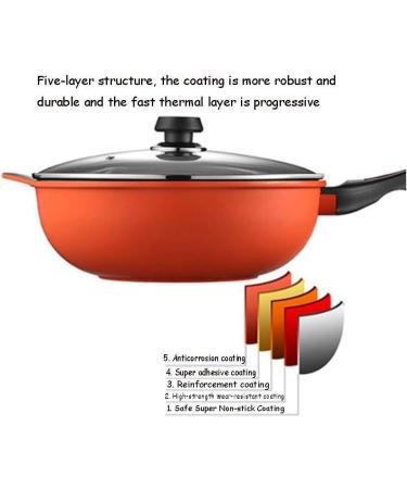 DameCo Wok Smokeless Pan Cookware Fry Pan Cookware 32cm Steamer for Frying Eggs Steak Pizza Nonstick Metal Utensil Saucepan with Lid Safe Frying Pan Frying Pan Interesting - Buy Online on GoSupps.com