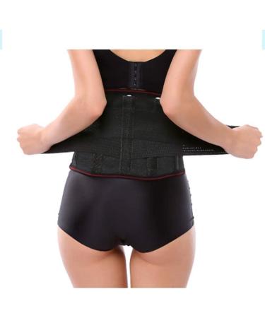 Premium Double Pull lumbar pest belts for the lower back pain relief injury prevention pain relief back support waist/abdominal support (black L