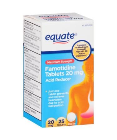 Equate Maximum Strength Famotidine Acid Reducer 20 mg 25 Tablets