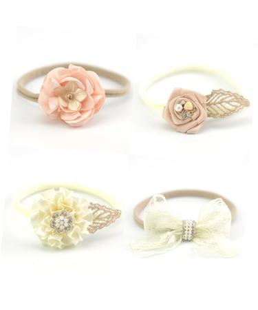minkissy Hair Ties Kids Hair Ties for Kids Baby Hair Tie Lace Headbands Hair Accessories for Kids Hair Ties for Babies Infant Hair Ties Child European and American Flower Head