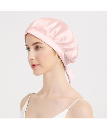 Buy Via's Silk Mulberry Sleeping Cap - Hair Protection Night Cap | Pink Elastic Band Headgear - Buy Online on GoSupps.com