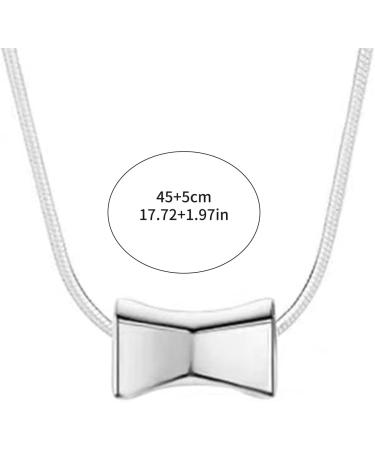 Oralgos Hip Hop Bow Loop Collarbone Chain Necklace - Adjustable Copper Bowknot Shape Jewelry for Daily Wear - Buy Online on GoSupps.com