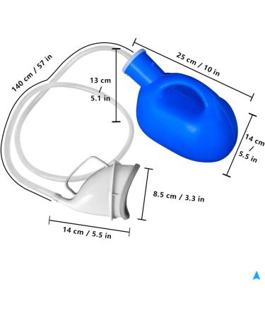 Portable Leak-Proof Female Urinal - 2000ml Capacity - Ideal for Women with Urinary Incontinence - Blue - Buy Online on GoSupps.com