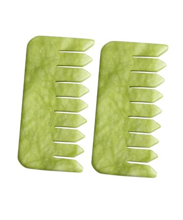 Frcolor 2st jade massage comb neck massage devices scalp roll massage devices for the neck multi-purpose tool guasha-comb massage roller facial roller natural jade meridian scalp comb