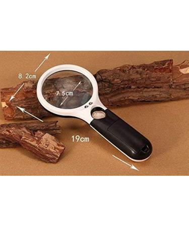 Glass with 3 LED Lights Hand-held 3X 45X Lens high Definition Illumination Magnifier Good Times - Buy Online on GoSupps.com