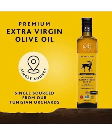 Terra Delyssa First Cold Pressed Extra Virgin Olive Oil Single Sourced 500 ML Dark Glass Bottle (17 fl. oz) - 1 Pack Certified Kosher. Non-GMO Naturally Rich in Antioxidants and Polyphenols - Buy Online on GoSupps.com