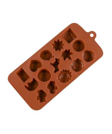 HOMSFOU 15 Molder Mold for Chocolate Mold Non-Stick Mold Cartoon Animal Mold Silicone Molds Candy Molds Silicone Cake Molds Baking Small Animals Bakeware Fudge Biscuit medium Brown