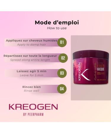  KREOGEN Keratin Mask for Coloured Hair 500ml with Silk Protein and Argan Oil - Colour Protection - Deep Repair - Buy Online on GoSupps.com