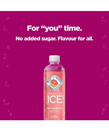 Sparkling Ice Pink Grapefruit Flavored Water - 12 Calories - Vitamin-Enriched - No Added Sugar - 12x500ml Bottles - Buy Online on GoSupps.com