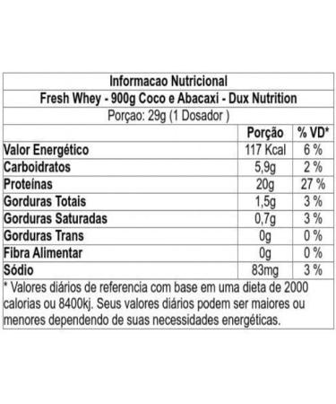 DUX NUTRITION Fresh Whey Protein - Pineapple & Coconut 20g Protein Amino Acids Brazilian Fruits & Nuts - 31.7oz Pre & Post-Workout Supplement - Buy Online on GoSupps.com