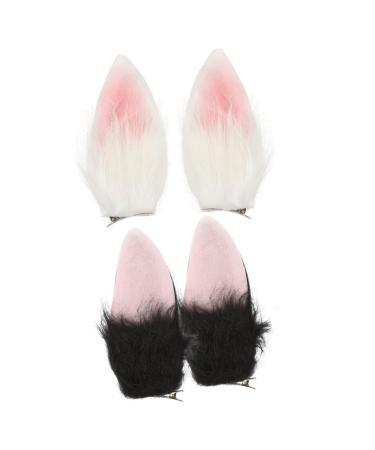 FOYTOKI 2 Pairs Simulated Bunny Ear Hair Clip Bunny Ears Hair Accessories Bunny Hair Clip Party Hair Clips for Adults Ear Hair Clips for Women Hair Clips Halloween Bunny Ears Barrette