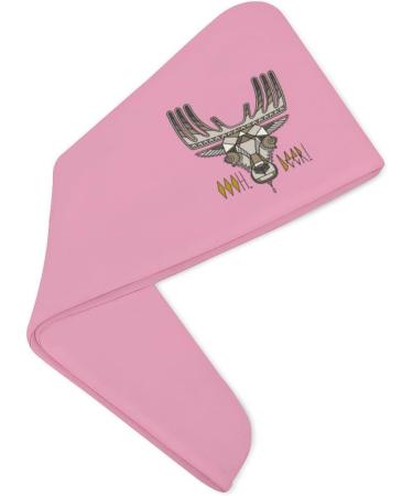 Ethnic Style Deer Head Microfiber Hair Towel Wrap for Women - 10x26 Inch Super Absorbent Hair Turban with Button - Perfect for Fast Drying - Buy Online on GoSupps.com