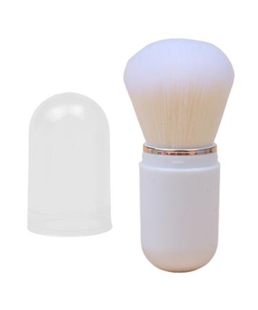 Retractable Makeup Brushes | Compact Powder Brush - Retractable Compact Portable Makeup Travel Blush Lid-Included Soft Bristles for Powder white