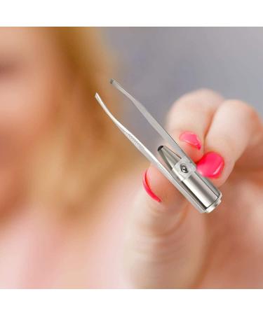 Q&A Tweezers with LED Light - Precision Eyebrow Hair Removal Tool for Men & Women | Perfect for Ingrown Hair & Eyebrow Shaping - Buy Online on GoSupps.com