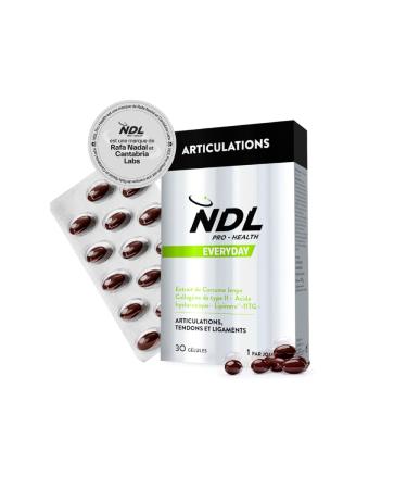 NDL Pro-Health Joints - Type II Collagen with Hyaluronic Acid Turmeric Extract and Vitamin C which contributes to the proper functioning of bones and cartilage - 30 capsules by Rafa Nadal