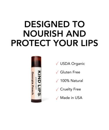 Kind Lips Lip Balm - Georgia Peach Flavor | Nourishing & Moisturizing with Shea Butter & Vitamin E | 0.15 Oz (Pack of 2) - International Shipping Available - Buy Online on GoSupps.com