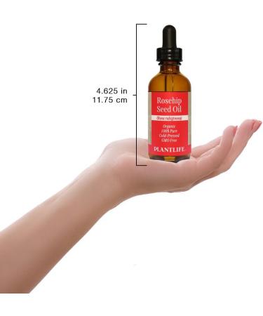 Plantlife Rosehip Seed Carrier Oil 2 oz - Cold Pressed Non-GMO Gluten-Free for Skin & Hair Care - Buy Online on GoSupps.com