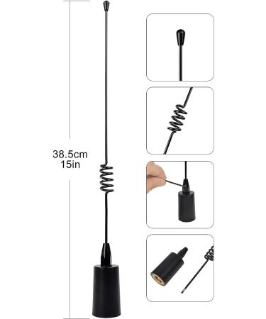UAYESOK 15 Inch Stainless Steel Marine VHF Antenna for Cobra, Icom, Uniden, Standard Horizon Radio - Low Profile Design with 16.4ft Coaxial Cable - Buy Online on GoSupps.com