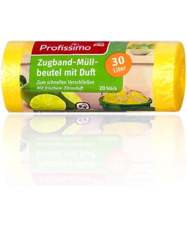 30L Drawstring Garbage Bags with Citrus Scent | 20 Pack - Perfect for Office Household & Bathroom - Buy Online on GoSupps.com