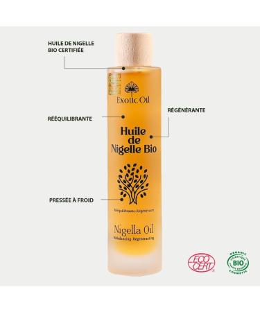  Exotic Oil Organic Black Seed Oil - Ecocert and Cosmos Organic Certified - Cold Pressed - 100% Pure - Natural Anti-Acne Treatment - Acne Treatment - Black Seed Oil - Luxury Soft Touch Bottle (100 ml) - Buy Online on GoSupps.com