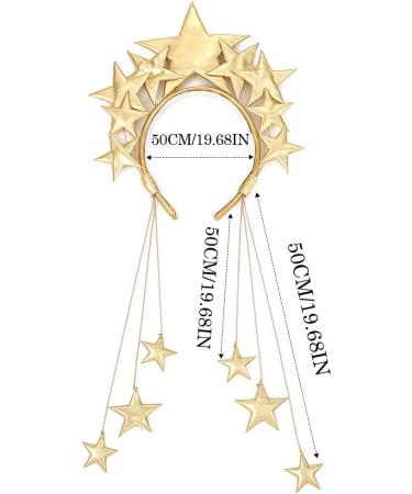 Zoestar Stars Headband Gold Halo Crown Headbands Star Goddess Headpiece Party Costume Hair Accessories for Women - Buy Online on GoSupps.com
