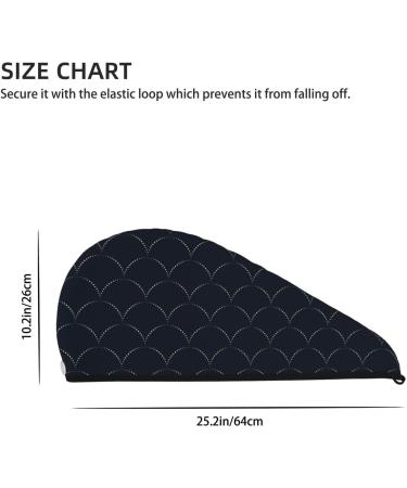 Hair Towel Wrap - Quick Drying Towel Turban with Button | Black Fish Scales | Perfect for All Hair Types - Buy Online on GoSupps.com