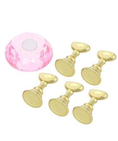 Nail Tip Exercise Stand - Pink Crystal Base Nail Holder for False Tips | Nail Art Display & Manicure Stand - Buy Online on GoSupps.com