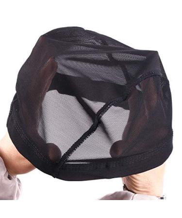 Black Mesh Dome Cap for Wigs - 2 Piece Set | Wide Rubber Band Hair Network for Wig Making - Buy Online on GoSupps.com