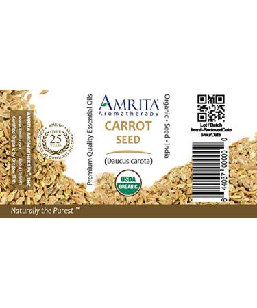 Amrita Aromatherapy Organic Carrot Seed Essential Oil 100% Pure Undiluted Daucus carota Therapeutic Grade Premium Quality Aromatherapy oil Tested & Verified 5ML - Buy Online on GoSupps.com
