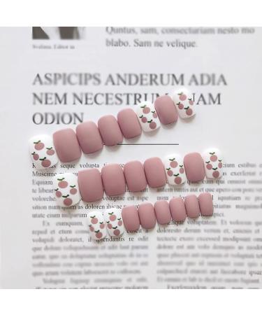 Press on Nails 3 Sets Peach Powder False Nails Matte Short Nail Stickers Press-on Nails for Women Girls (Color : Peach) (Color : Peach) (Peach) - Buy Online on GoSupps.com