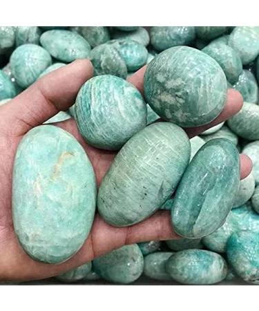 80g-120g Polished Natural Amazonite Tumbled Stones Crystal Palm Stone 1pc - Buy Online on GoSupps.com