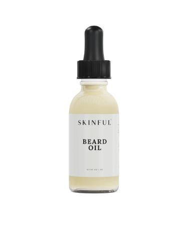 Skinful Natural Beard Oil for Men - Softening Beard Moisturizer Oil with Hemp Seed Oil - 1oz