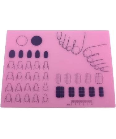 Minkissy Silicone Nail Tools Silicone Manicure Mat Washable Nail Polish Coloring Practice Pad Nail Art Stamping Mat Nail Practice Workspace Design Plate () Manicure Tools Pink - Buy Online on GoSupps.com