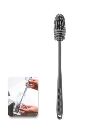 Bottle brush bottle brushes with a long stem bottle brush silicone gray bottle -cleaned brush easy to clean to clean bottles vases and other narrow containers