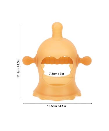 Silicone Baby Teether Toy with 3 Realistic Pacifiers - Brown | Safe Relief for Gum Discomfort - Buy Online on GoSupps.com