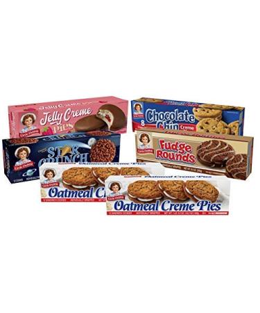 Little Debbie Cookie Variety Pack, 2 Boxes Of Oatmeal Creme Pies, 1 Box Of Fudge Rounds, 1 Box Of Chocolate Chip Creme Pies, 1 Box Of Star Crunch, 1 Box Of Jelly Creme Pies, 6 Piece Assortment