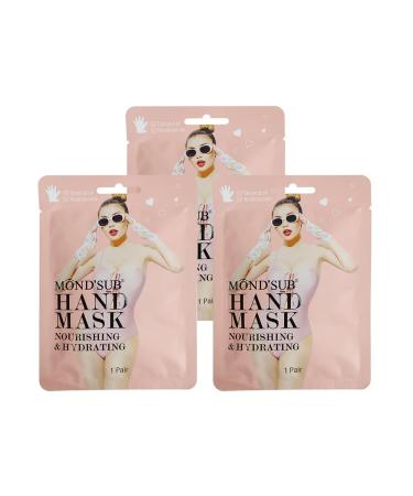 MOND'SUB Hand Mask 3 Pairs Hand Moisturizing Gloves for Dry Hands Hyaluronic Acid Nourishing & Moisturizing Hand Mask Repair Rough Skin for Women & Men