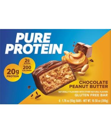 High Protein Chocolate Peanut Butter Bars - Nutritious Low Sugar Gluten Free Snacks - Pack of 6 for Energy Boost - Buy Online on GoSupps.com