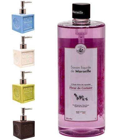Maison Du Savon De Marseille liquid soap with ceramic soap dispenser 1 liter refill pack and 300 ml dispenser - Buy Online on GoSupps.com