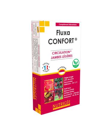 NUTRIG E - Fluxa Confort - Circulation - Jambes L g res - Favorise La Circulation Sanguine & Lymphatique R gule La Circulation Sanguine - 30 Comprim s - Programme de 15/30 Jours - Fabriqu en France