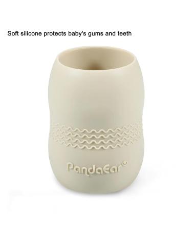 Pandaear 2-Pack Baby Drinking Cups | 100% Silicone Multi-Way Mug for Toddlers 4-12 Months | Snack & Drink Cup - Blue/White - Buy Online on GoSupps.com