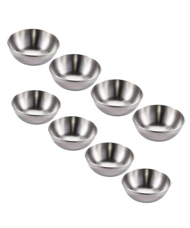 MAGICLULU 24 Pcs Silver Sauce Dish Dipping Sauce Seasoning Dish Stainless Steel 9x9cmx3pcs Silverx3pcs