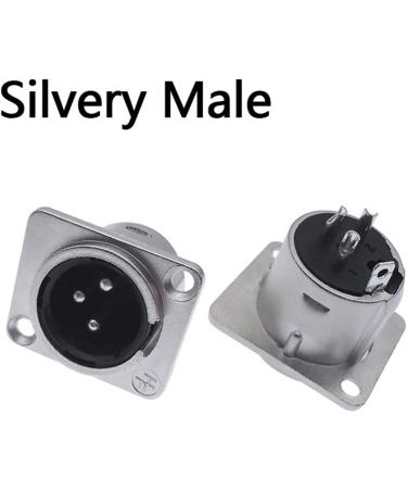 Buy XLR Metal Socket YS145 YS146 Male Female 3 Pin Microphone Connector - Silvery Color | International Shipping Available - Buy Online on GoSupps.com