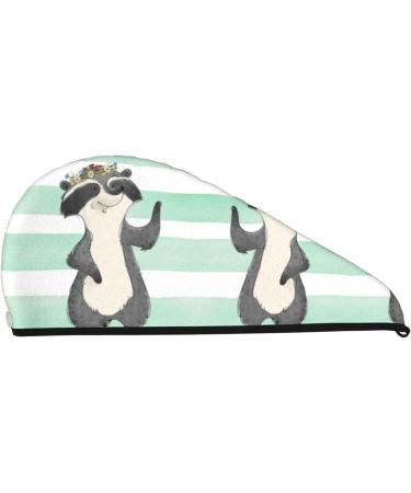 Soft Super Absorbent Cute Raccoon Microfiber Hair Towel Wrap for Women - Quick Dry Coral Velvet for Long Curly & Thick Hair - Buy Online on GoSupps.com