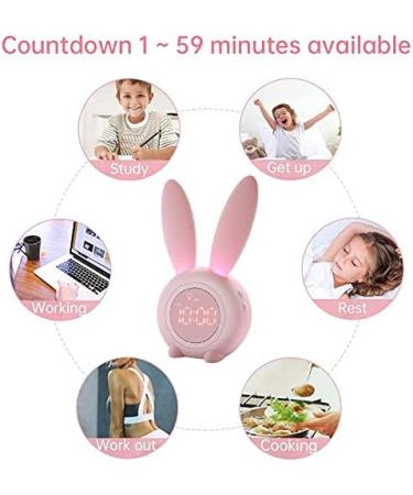 Buy Baby Rabbit Alarm Clock - Pink Light & Sound Wake Up Lamp for Kids | Best Gift for Children - Buy Online on GoSupps.com